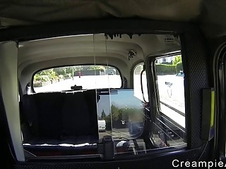 Chubby Brith banged to creampie in fake taxi