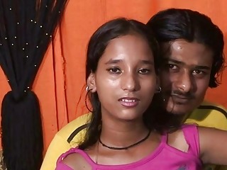 Skinny Indian couple have hardcore lovemaking session on the bed