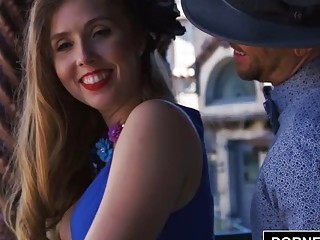 Hairy slut with big natural tits gets dicked super hard