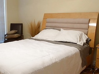 Amateur teen and horny guy have hardcore sex in bedroom