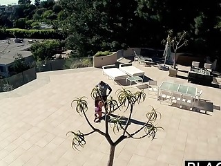Awesome milf with huge tits treats herself with a interracial