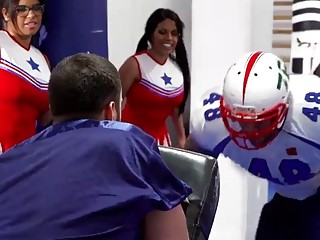 Horny cheerleaders sharing their wet pussies