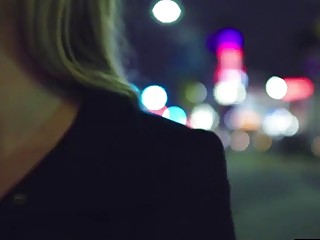 Kinky brunette sucks on a hard black boner