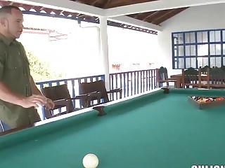 Game of pool turns into a session of hardcore fucking