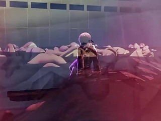 Horny Yorha beauties get their love tunnels fucked in 3D