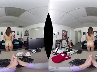 Beautiful chick gets pleasured in various positions in VR