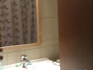Asian beauty takes a hard staff in POV