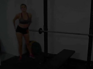 Astonishing babe works out and gets naked before fucking