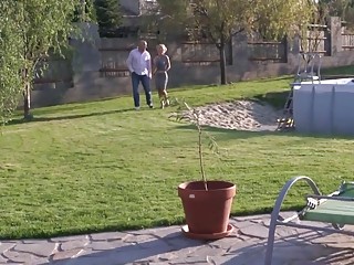Desirable blonde wife cheats on her hubby with his friend