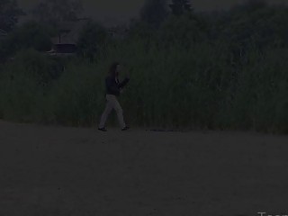 Cute teen gets picked up and fucked in the ass
