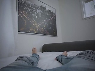Slut wears shoes while taking a hard pounding