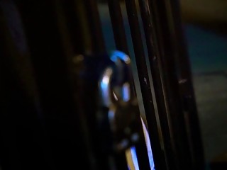 Slave gets caged and pleasured by her master