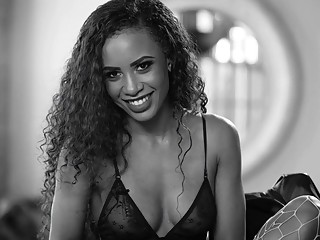 Dirty ebony enjoys nasty gang bang with three white studs
