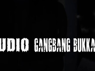 Two girls with big tits fuck in a gang bang