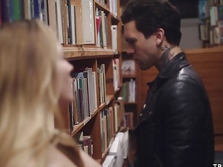 Slim sluty babe Karla Kush fucks hardcore in a library