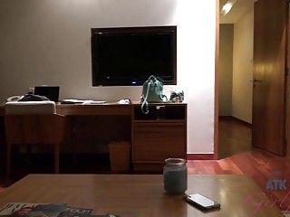 Tiny blonde teen teases with a blowjob and gets drilled