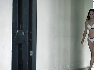 Skinny brunette babe enjoys hardcore anal pounding after sucking cock
