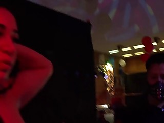 Slutty babes fuck rough and hardcore on a sex party